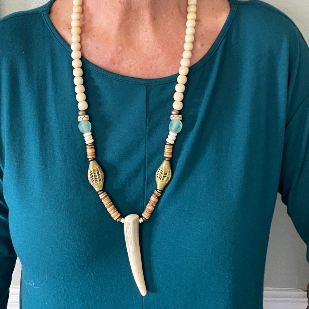 Cowgirl Western Vibe Antler and Bead Necklace